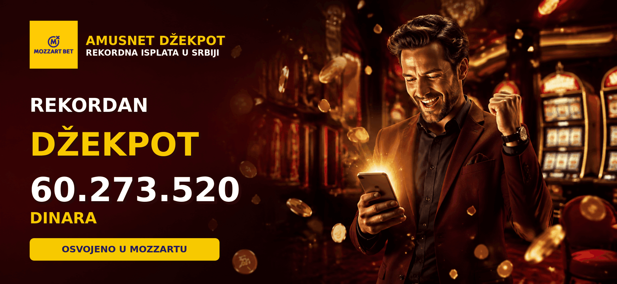 Rekordan Amusnet džekpot u Mozzartu – 60 miliona dinara  